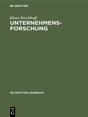 cover image of Unternehmensforschung